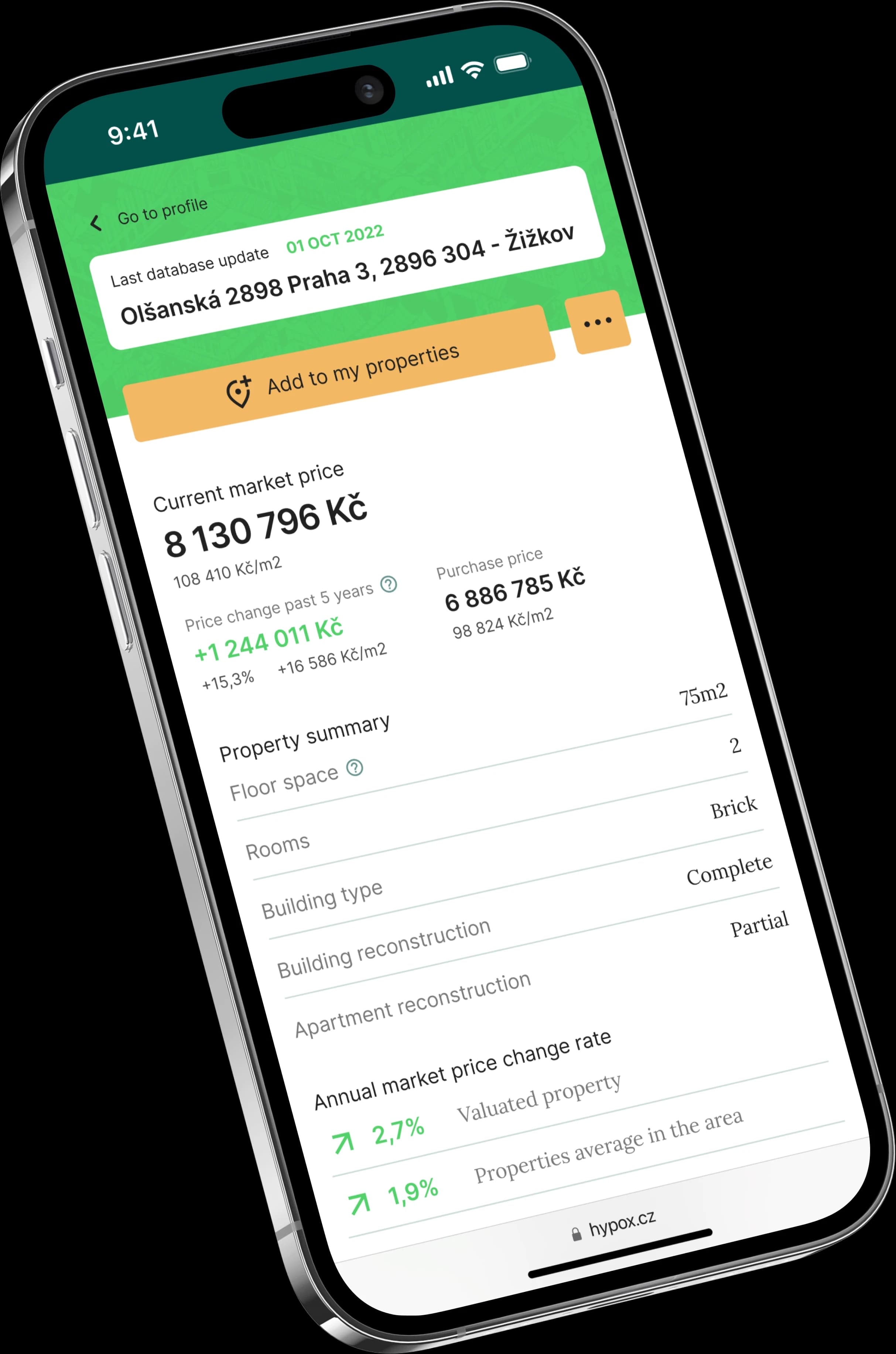 Hypox property valuator on mobile