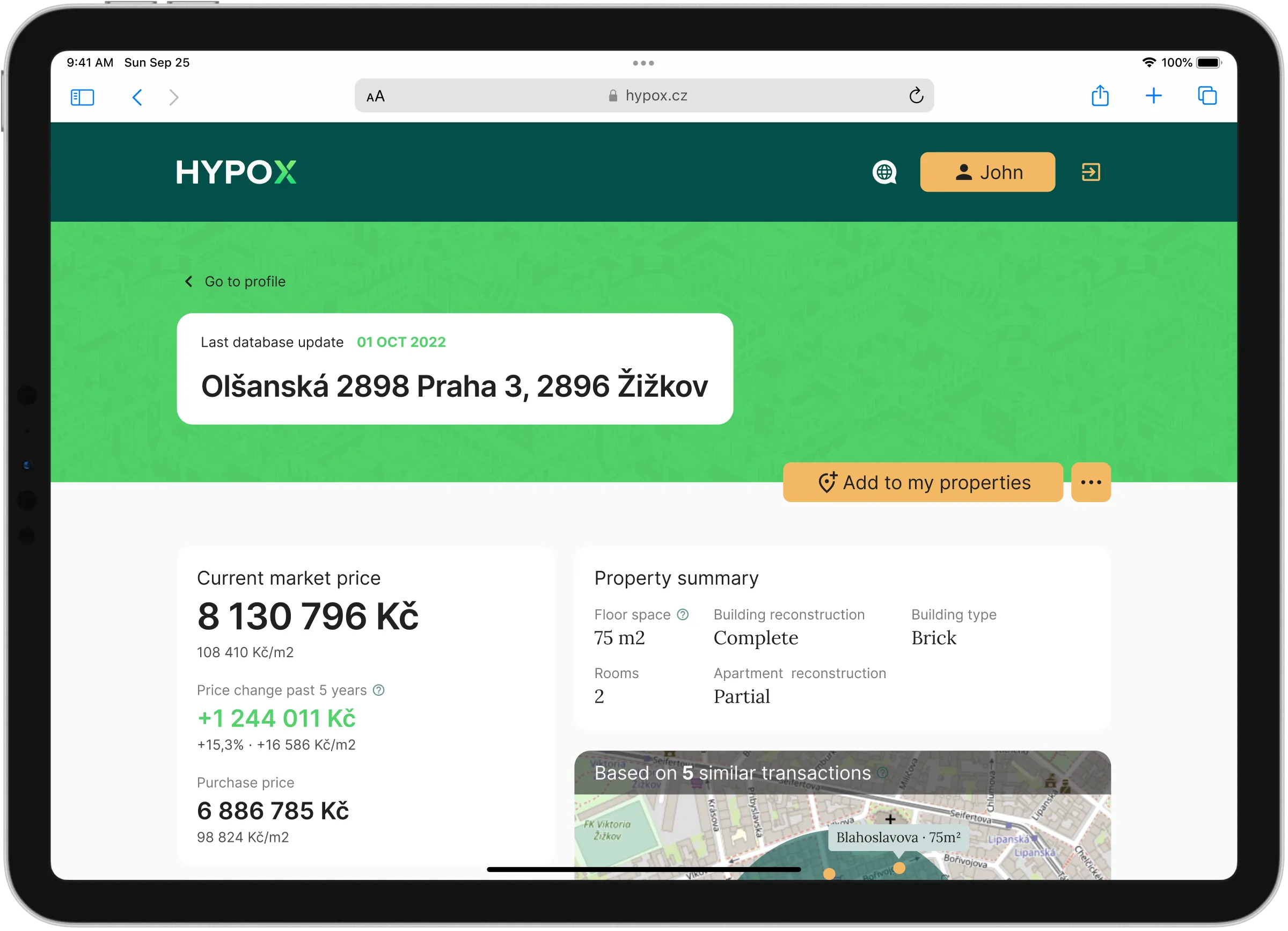 Valuator tool on iPad