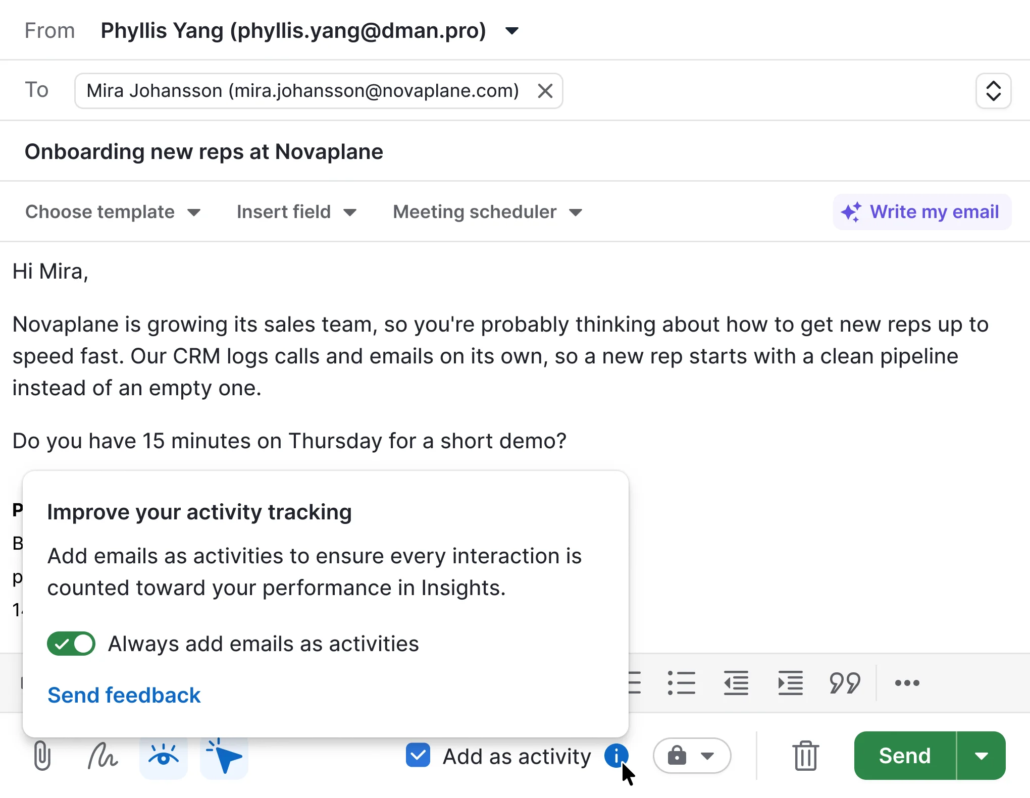 Email composer, iteration 3