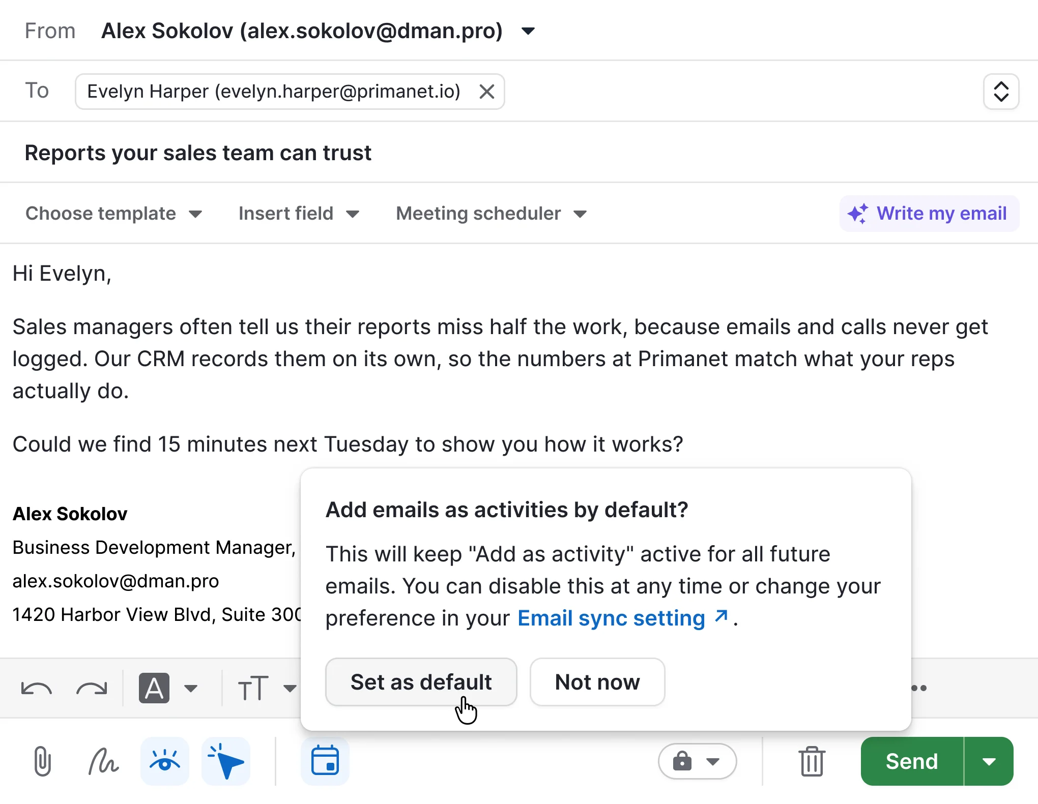 Email composer, iteration 5