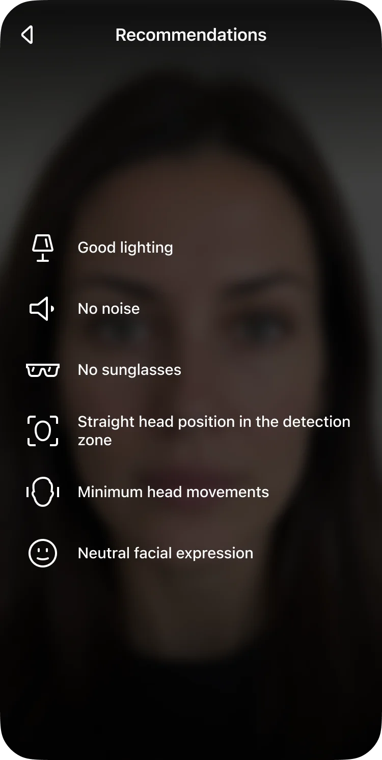 Recommendations screen